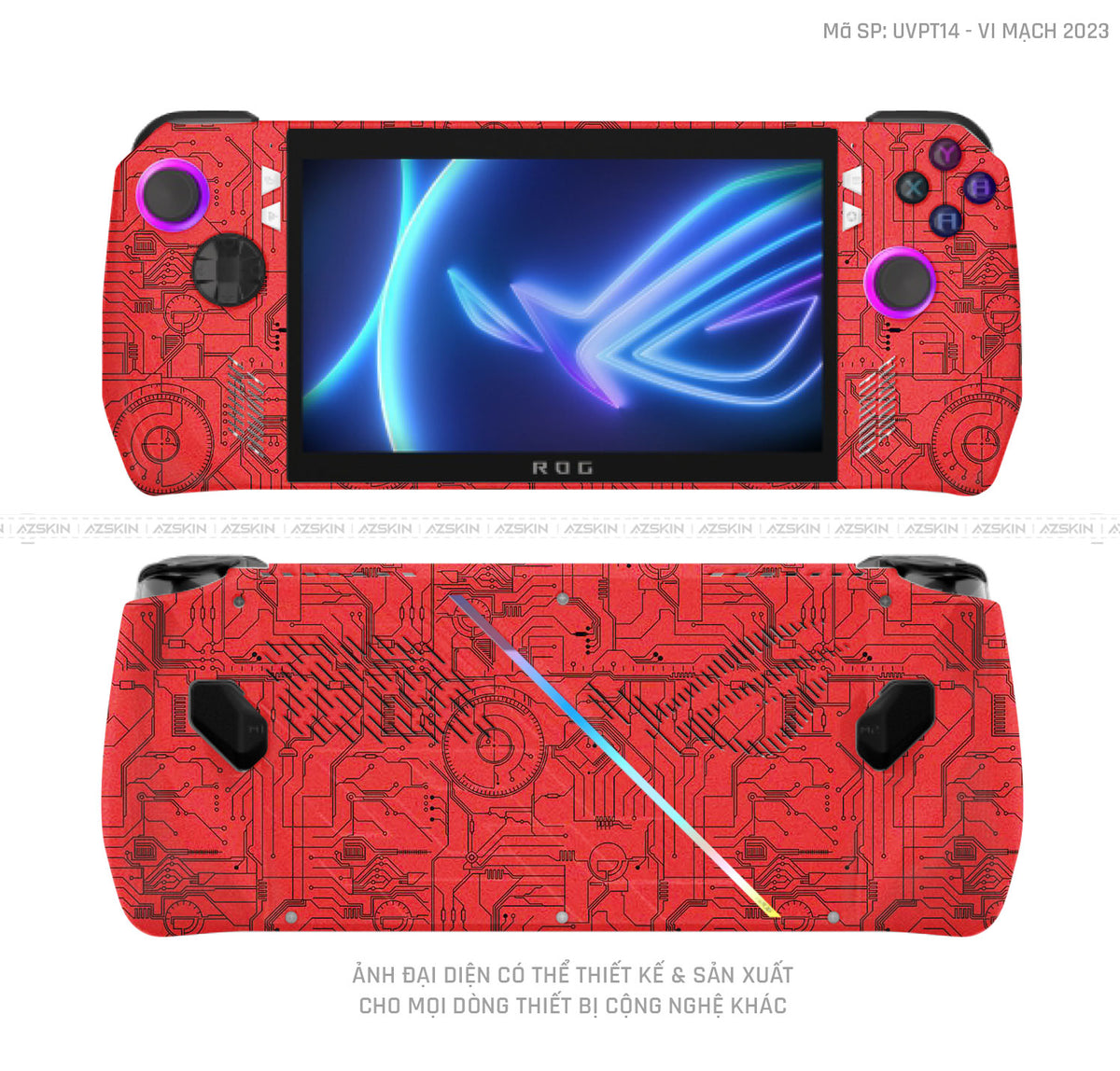 Dán Skin Máy Chơi Game Asus ROG Vân Vi Mạch Đỏ | UVPT14