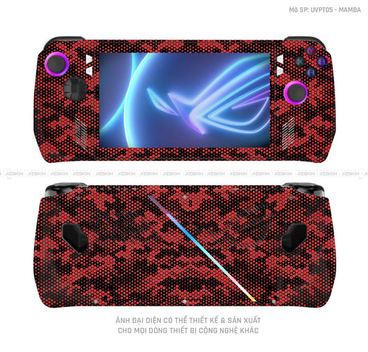 Dán Skin Máy Chơi Game Asus ROG Vân Mamba Đỏ | UVPT05