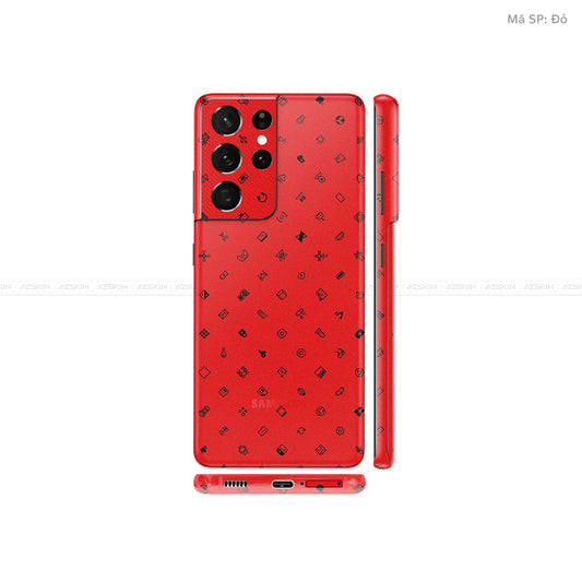 Dán Skin Galaxy S21 Series Vân ICON Đỏ | UVPT04