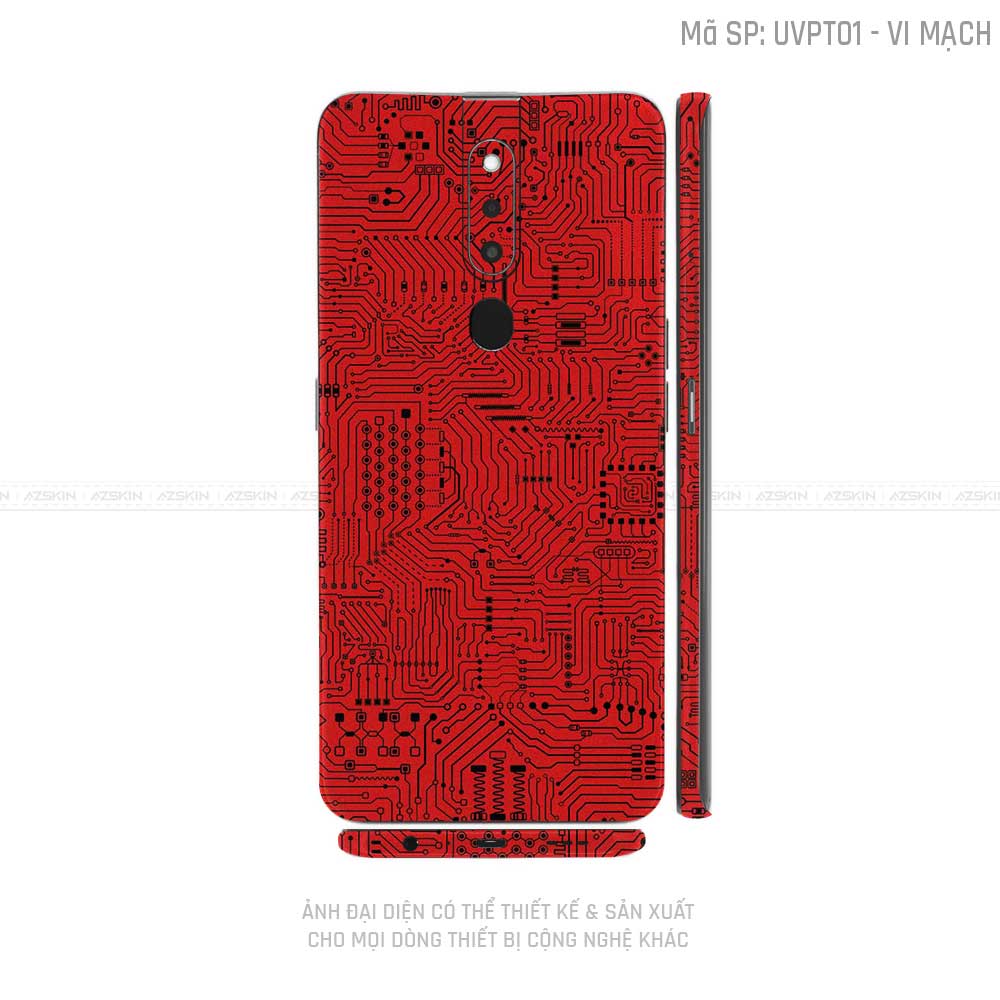 Miếng Dán Skin Điện Thoại OPPO F Series Vân Vi Mạch Đỏ | UVPT01