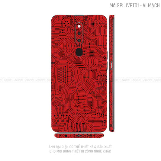 Miếng Dán Skin Điện Thoại OPPO F Series Vân Vi Mạch Đỏ | UVPT01