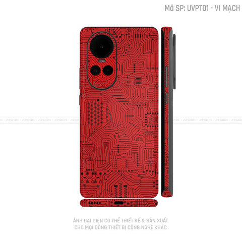 Dán Skin Điện Thoại OPPO Reno Series Vân Vi Mạch Đỏ | UVPT01