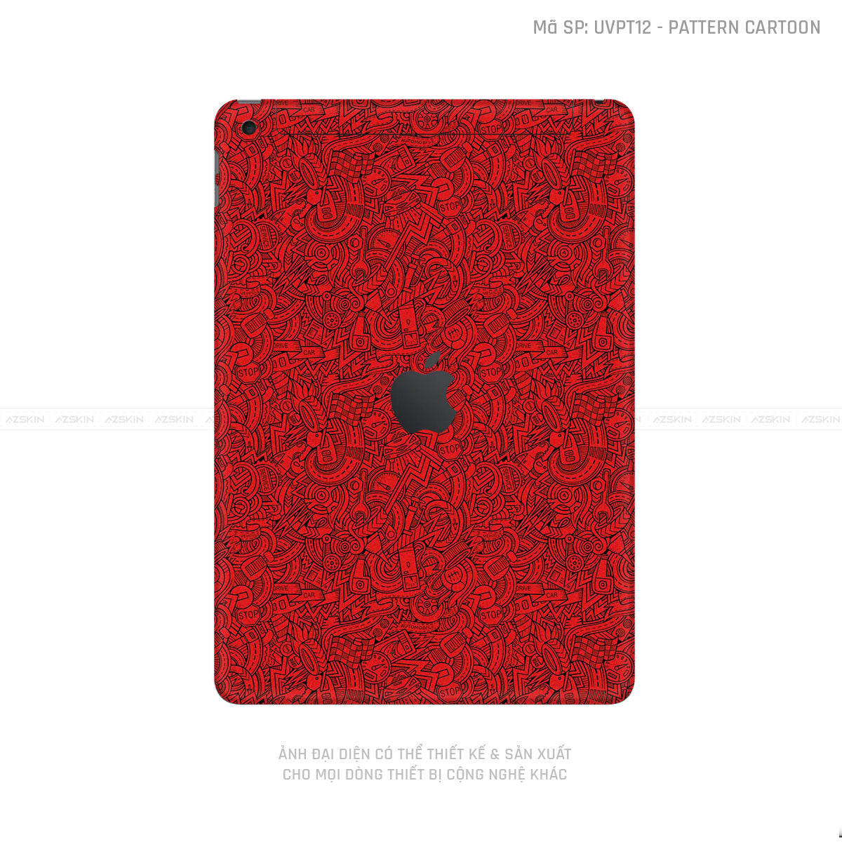 Red Cartoon Pattern Simooke Dán Skin IPad Gen Series Vân Pattern Cartoon Đỏ | UVPT12 – AZSKIN.VN