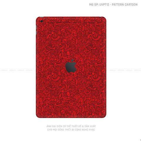 Dán Skin IPad Gen Series Vân Pattern Cartoon Đỏ | UVPT12