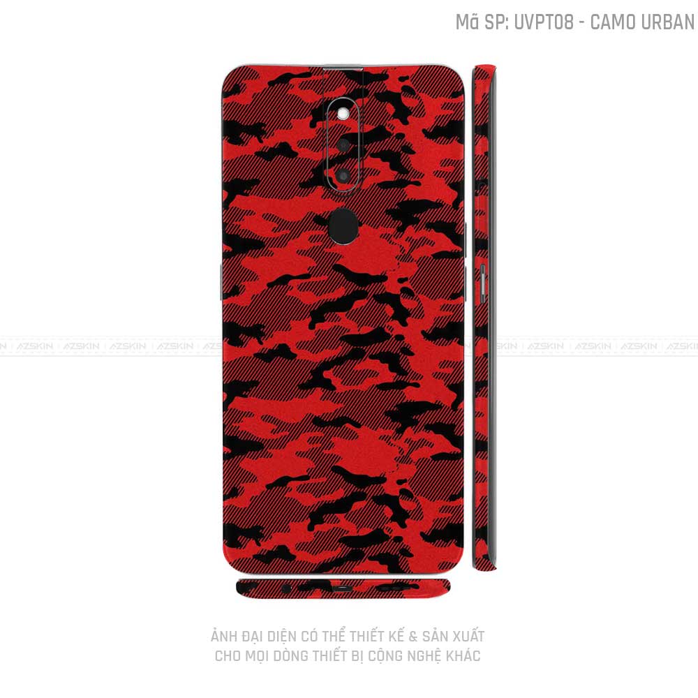 Miếng Dán Skin Điện Thoại OPPO F Series Vân Camo Urban Đỏ | UVPT08