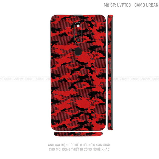 Miếng Dán Skin Điện Thoại OPPO F Series Vân Camo Urban Đỏ | UVPT08