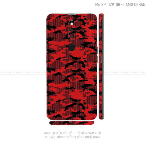 Miếng Dán Skin Điện Thoại OPPO F Series Vân Camo Urban Đỏ | UVPT08