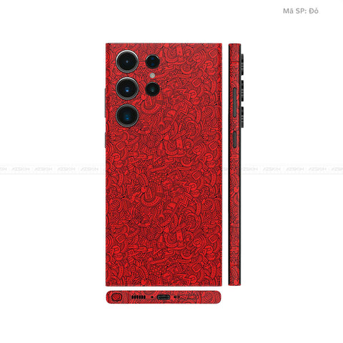 Dán Skin Samsung Galaxy S24 Series Vân Nổi Cartoon Đỏ | UVPT12