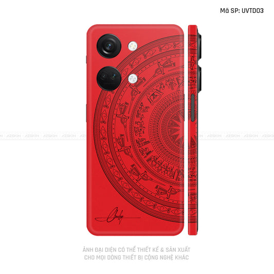 Dán Skin Oneplus Nord Series Vân Trống Đồng Đỏ | UVTD03