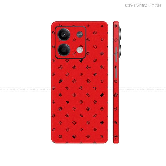 Dán Skin Điện Thoại Xiaomi Redmi 13 Series Vân Nổi ICON Đỏ | UVPT04