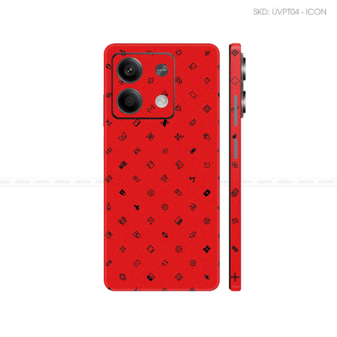 Dán Skin Điện Thoại Xiaomi Redmi 13 Series Vân Nổi ICON Đỏ | UVPT04