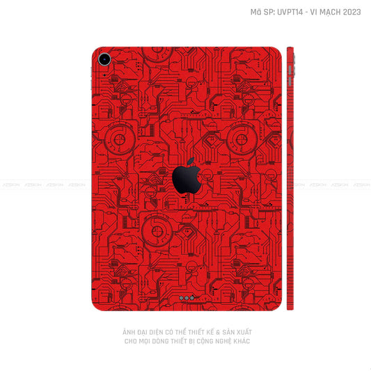 Dán Skin IPad Mini Series Vân Nổi Vi Mạch 2023 Đỏ | UVPT14