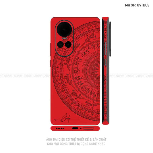 Miếng Dán Skin Điện Thoại OPPO Reno Series Vân Trống Đồng Đỏ | UVTD03