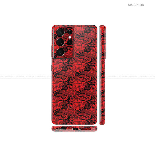 Dán Skin Galaxy S21 Series Vân Pattern Wave Đỏ | UVPT09
