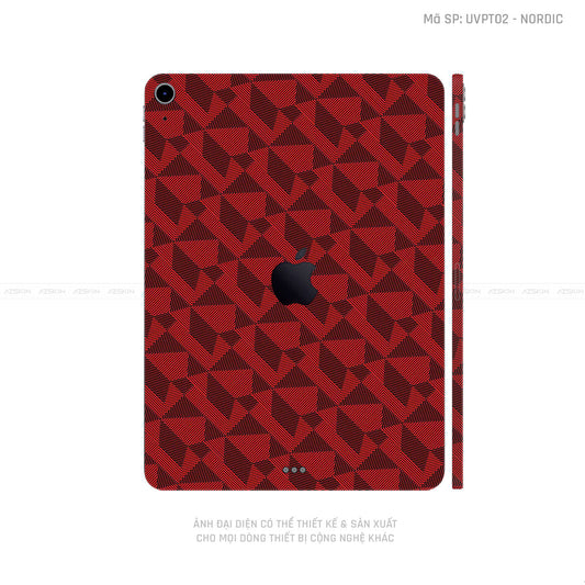 Dán Skin IPad Mini Series Vân Nổi Nordic Đỏ | UVPT02
