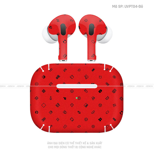 Dán Skin Tai Nghe Airpod 3 Vân ICON Đỏ | UVPT04