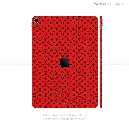 Dán Skin IPad Mini Series Vân LV Đỏ Đen | UVPT16