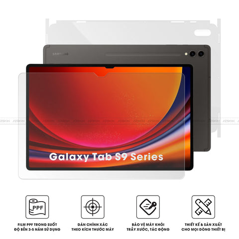 Miếng Dán Film PPF Galaxy Tab S9 Series | Full Lưng Viền