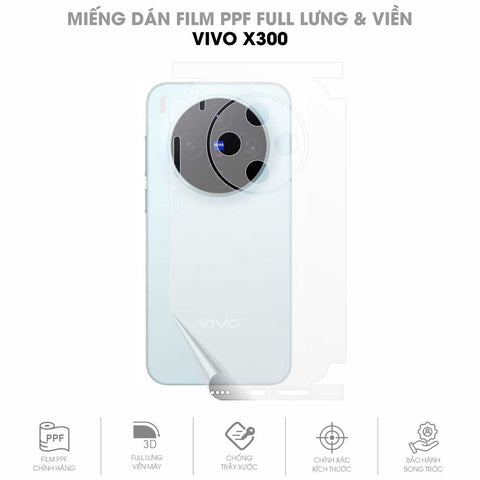Miếng Dán PPF Vivo X300 Full Lưng Viền
