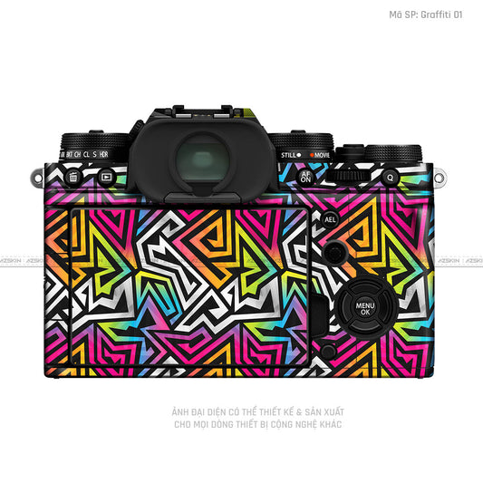 Dán Skin Máy Ảnh Fujifilm Vân Nổi Pattern Graffiti 01 | UVPT20