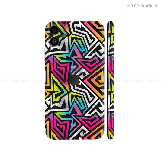 Dán Skin IPhone 11 Series Vân Nổi Graffiti 01 | UVPT20