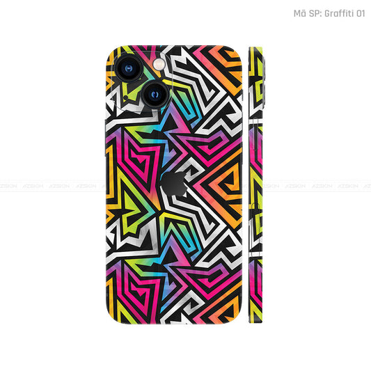 Dán Skin IPhone 14 Series Vân Nổi Graffiti 01 | UVPT20