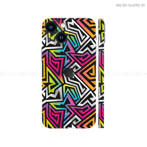 Dán Skin IPhone 14 Series Vân Nổi Graffiti 01 | UVPT20