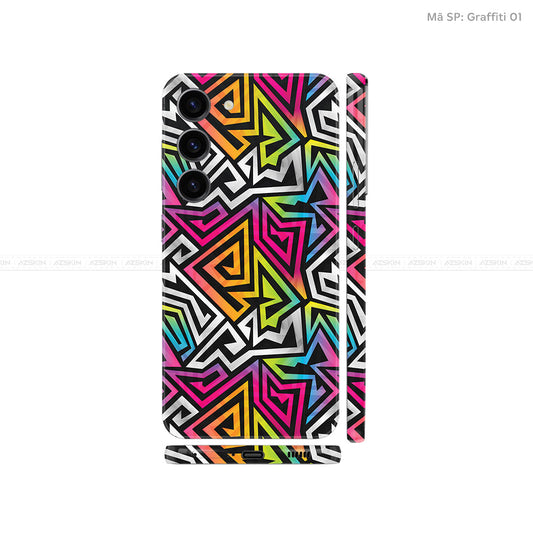 Dán Skin Samsung Galaxy S24 Series Vân Nổi Graffiti 01 | UVPT20