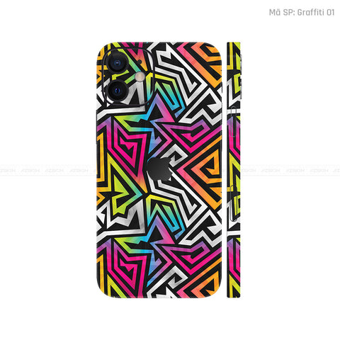 Dán Skin IPhone 12 Series Vân Nổi Graffiti 01 | UVPT20