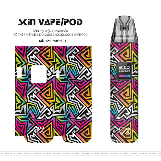 Dán Skin Pod Vân Nổi Graffiti 01 | UVPT20