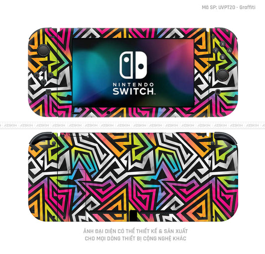 Dán Skin Máy Chơi Game Nintendo Switch Vân Graffiti 01 | UVPT20