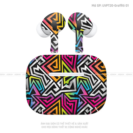 Dán Skin Tai Nghe Airpod 3 Vân Nổi Graffiti 01 | UVPT20