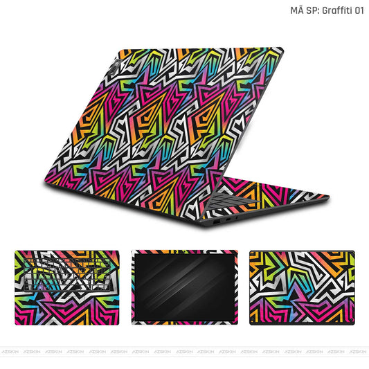 Dán Skin Laptop Lenovo Vân Nổi Graffiti 01 | UVPT20