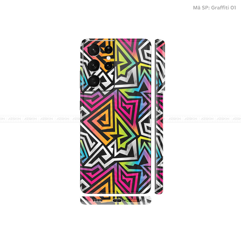Dán Skin Galaxy S21 Series Vân Graffiti 01 | UVPT20