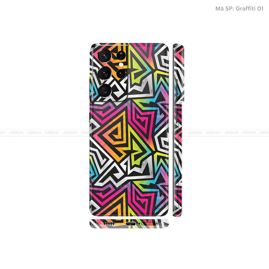 Dán Skin Galaxy S21 Series Vân Graffiti 01 | UVPT20