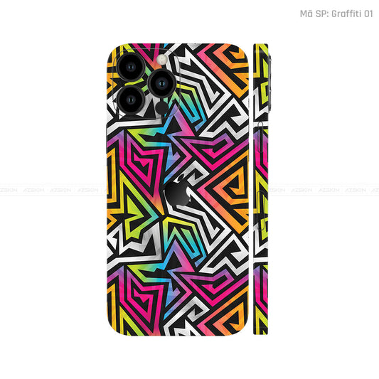 Dán Skin IPhone 12 Series Vân Nổi Graffiti 01 | UVPT20