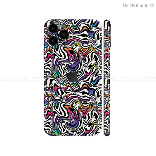 Dán Skin IPhone 11 Series Vân Nổi Graffiti 02 | UVPT20