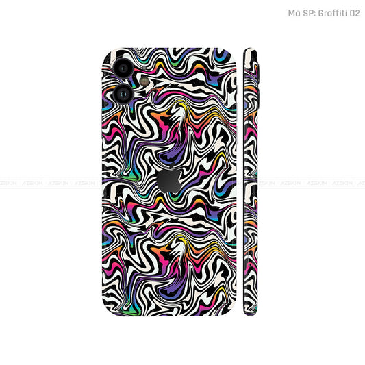 Dán Skin IPhone 11 Series Vân Nổi Graffiti 02 | UVPT20
