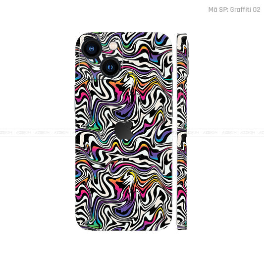 Dán Skin IPhone 14 Series Vân Nổi Graffiti 02 | UVPT20
