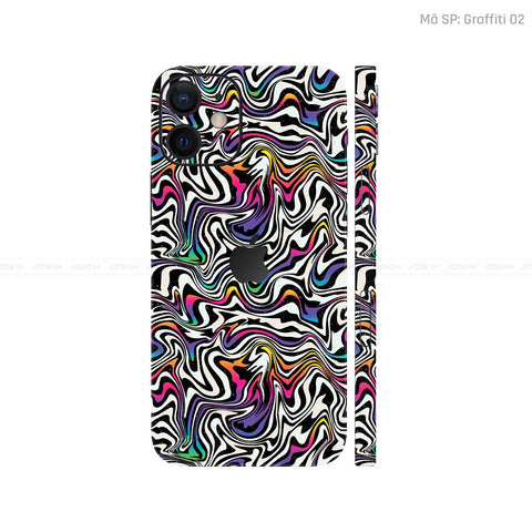 Dán Skin IPhone 12 Series Vân Nổi Graffiti 02 | UVPT20