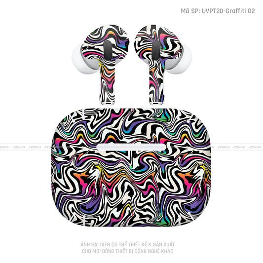 Dán Skin Tai Nghe Airpod 3 Vân Nổi Graffiti 02 | UVPT20