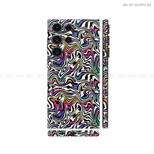 Dán Skin Samsung Galaxy S24 Series Vân Nổi Graffiti 02 | UVPT20