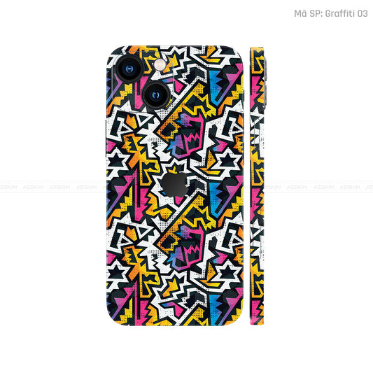 Dán Skin IPhone 14 Series Vân Nổi Graffiti 03 | UVPT20