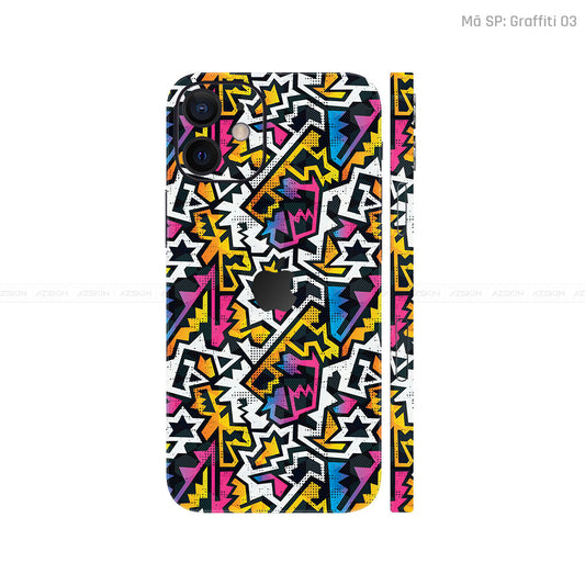Dán Skin IPhone 12 Series Vân Nổi Graffiti 03 | UVPT20