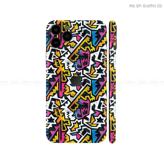 Dán Skin IPhone 11 Series Vân Nổi Graffiti 03 | UVPT20