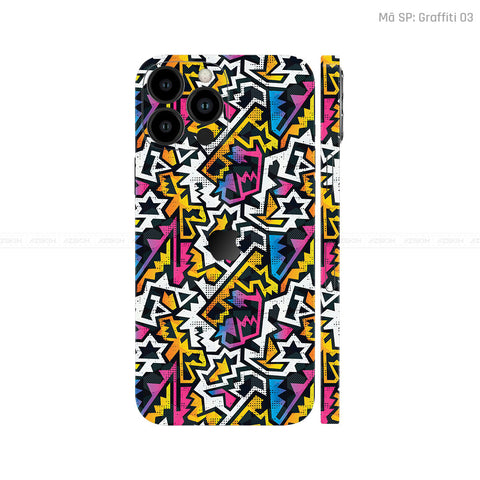 Dán Skin IPhone 12 Series Vân Nổi Graffiti 03 | UVPT20