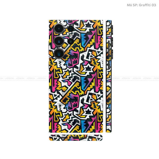 Dán Skin Samsung Galaxy S24 Series Vân Nổi Graffiti 03 | UVPT20