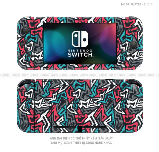 Dán Skin Máy Chơi Game Nintendo Switch Vân Graffiti 04 | UVPT20