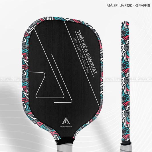 Miếng Dán Viền Vợt Pickleball Skin Vân Nổi Graffiti 04 | UVPT20