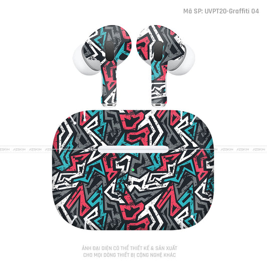 Dán Skin Tai Nghe Airpod 3 Vân Nổi Graffiti 04 | UVPT20